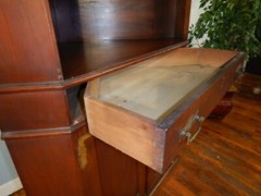 Victorian Walnut Corner Cupboard Beveled Glass Doors Gallery Top Ornate Brass