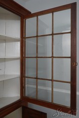 LF69957: Period 19th Century Cherry 2 Piece Country Corner China Cabinet