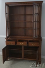 L72867: Country Chippendale Hand Crafted Walnut Cupboard