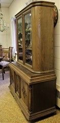 Antique Carved Oak Display Cabinet from Europe c1930 Art Deco