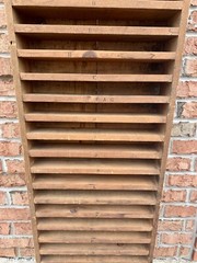 Vintage 55.5” Mail Letter Sorting Cubby Office Printers Wood Cabinet