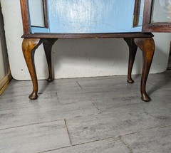 Antique Edwardian Mahogany Glass Display Curio Cabinet Queen Anne Chippendale