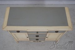 L60315: French Louis XV Paint Decorated Server Console Cabinet