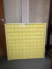 Collectible Vintage HOBART 100 Drawer Small Part File Cabinet *Yellow Unit Only