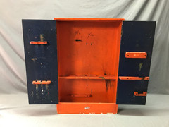 VTG Wood 19X28 Wall Mounted Stanley Carpentry Tool Medicine Cabinet Old 1284-25B