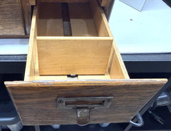 Rare Vintage Oak 4 Drawer Wooden Card Catalog File Cabinet Medical