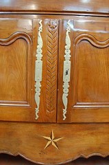 HANDMADE FRENCH PROVINCIAL FRUITWOOD PEWTER CUPBOARD C. 1810