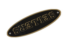 Sellers Cabinet Label Black and Gold Lettering