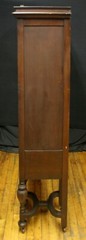 Antique Vintage Wood Wooden Bowed Glass Curio China Cabinet Server Breakfront