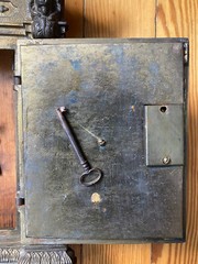 Antique Renaissance Style Wall Safe Bronze Wall Mount Cabinet Lock Box Lions