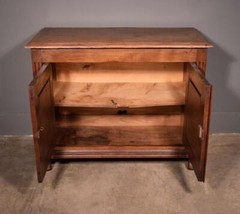 Antique French Cabinet Highly Carved Chestnut Wood w/Boy Girl and Bird (Macaw)