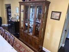 Antique Breakfront China Cabinet Two-Piece Hutch Display Case Local Pickup Only