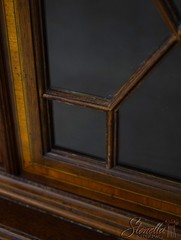 73676: English Made Mahogany Inlaid Corner Cabinet 2 Of 2