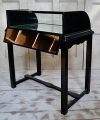 Victorian Ebonised Bow Fronted Display Cabinet