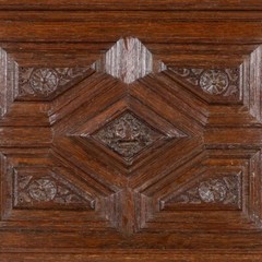 Monumental 17th century Richly Ornamented and Coffered Flemish Oak Cabinet
