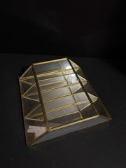 vintage brass and glass mirror curio cabinet