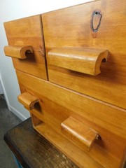 MCM Craftsman Made Danish Modern Wood Mini Chest 3 Drawer Table Top Cabinet HOT!