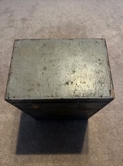 Dovetailed Antique One Drawer Wood Index Card File Cabinet Distressed Gray