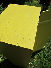 Vintage Antique Wooden Yellow Painted Cabinet Pantry – Old Kitchen Collectible