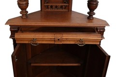 Very Rare French Walnut Antique Corner Cupboard Circa 1880