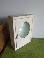 Vintage Art Deco 20s 30s Bathroom metal medical wall cabinet with mirror White
