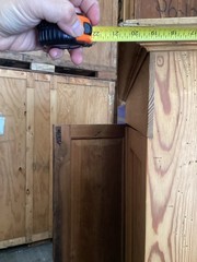 Antique Pine Two Door Wardrobe Cabinet With Removable Shelf & Bar Has Rack