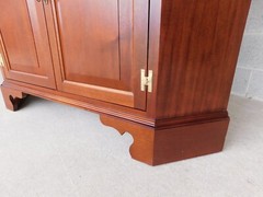 Owen Suter’s Chippendale Style Blind Door Mahogany Corner Cabinet 81″h X 52″w