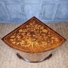 An 18th Century Marquetry Floor Standing Corner Cupboard.
