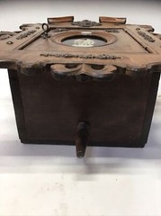 Rare Carved Wood Medicine Hanging Cabinet Depicting Goethe–Schiller Monument
