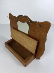 small hanging Cabinet for keys Hallway Coat rack Wood Antique Shaving Combs Cabi