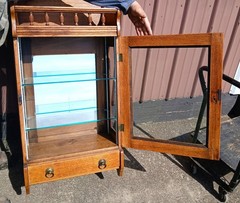 Antique Wall Hanging Barber Cabinet Quarter Sawn Oak Frank S Betz Co Chicago USA