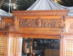 Antique Highly Carved Victorian Oak Sideboard – original finish