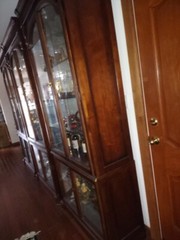 antique curio cabinet with glass doors