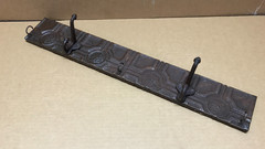 VTG Decorative Hat & Key Rack Rust 23″ Tin Ceiling Metal 2 Hook Old 609-26B