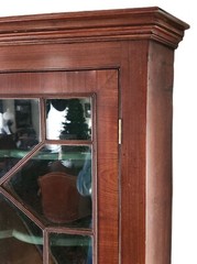 Neoclassical Hanging Corner CABINET, Cupboard, Mahogany, Thirteen Light, 43″t