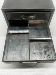 Pair of Vintage Four Drawer Small Metal Machinist Chest Jewelry Boxes