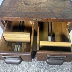 Rare Vintage Globe Wernicke Oak Card Catalog File Cabinet 2 Drawer Storage