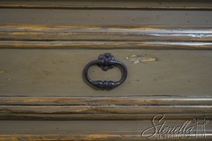 70896: WOODLAND Large Country Distressed Painted Cabinet
