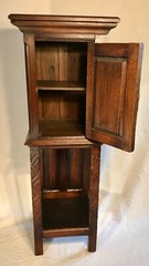 Antique French or Belgian Carved Oak Gothic Sacistry or Vestment Cabinet 51.5” H