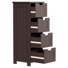 Floor Standing Waterproof Bathroom Cabinets Storage Cabinet for Bathroom Brown
