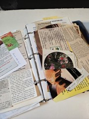 Vintage Recipe Estate Collection Wood RECIPE BOX & Methodist Binder Handwritten