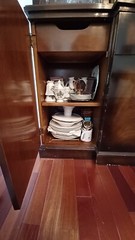 Vintage Georgian Style Mahogany Breakfront China Cabinet w/Hidden Secetary