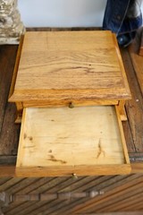 Antique apothecary specimen cabinet hardware parts bin wood drawer dental VTG