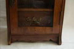 Antique Solid Mahogany Smoker’s Cabinet Ornate Hard Wood  – Glass Door 
