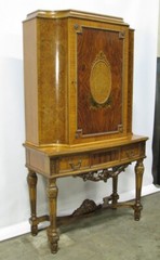 Antique Cabinet-On-Stand (Liquor) by High-End Maker Robert Irwin; Hand Painting