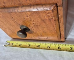 1800’s Antique Rare Birdseye Maple One Drawer Wall Hanging Fireplace Match Safe