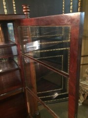 Three-sided glazed glass showcase in Biedermeier style from the 19th century