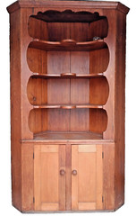 Antique Primitive Country Farmhouse Corner Cabinet Cupboard, 87″ tall