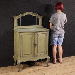 Italian sideboard in lacquered wood furniture mirror cabinet 20th century