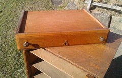 Antique Corticelli Silk Thread Counter Top Cabinet Quarter Sawn Oak with Mirror